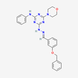 molecular formula C27H27N7O2 B3862884 3-(benzyloxy)benzaldehyde [4-anilino-6-(4-morpholinyl)-1,3,5-triazin-2-yl]hydrazone 