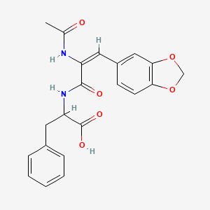 molecular formula C21H20N2O6 B3862901 N-[2-(acetylamino)-3-(1,3-benzodioxol-5-yl)acryloyl]phenylalanine 