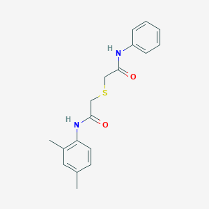 molecular formula C18H20N2O2S B386291 2-[2-(2,4-dimethylanilino)-2-oxoethyl]sulfanyl-N-phenylacetamide CAS No. 5928-42-7