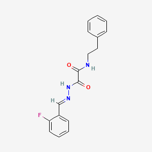 molecular formula C17H16FN3O2 B3862931 2-[2-(2-fluorobenzylidene)hydrazino]-2-oxo-N-(2-phenylethyl)acetamide 