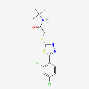 molecular formula C14H15Cl2N3OS2 B3862971 N-(tert-butyl)-2-{[5-(2,4-dichlorophenyl)-1,3,4-thiadiazol-2-yl]thio}acetamide 