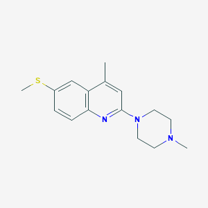 molecular formula C16H21N3S B3862978 4-methyl-2-(4-methyl-1-piperazinyl)-6-(methylthio)quinoline 
