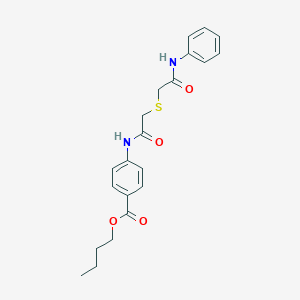 molecular formula C21H24N2O4S B386300 Butyl 4-({[(2-anilino-2-oxoethyl)sulfanyl]acetyl}amino)benzoate 