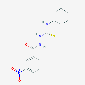 molecular formula C14H18N4O3S B3863001 N-cyclohexyl-2-(3-nitrobenzoyl)hydrazinecarbothioamide 