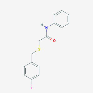 molecular formula C15H14FNOS B386301 2-[(4-fluorobenzyl)sulfanyl]-N-phenylacetamide 