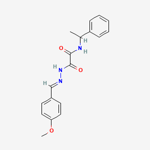 molecular formula C18H19N3O3 B3863014 2-[2-(4-methoxybenzylidene)hydrazino]-2-oxo-N-(1-phenylethyl)acetamide 