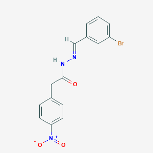 molecular formula C15H12BrN3O3 B3863015 N'-(3-bromobenzylidene)-2-(4-nitrophenyl)acetohydrazide 