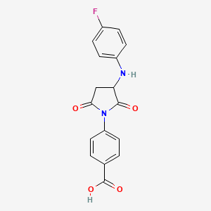 molecular formula C17H13FN2O4 B3863024 4-{3-[(4-fluorophenyl)amino]-2,5-dioxo-1-pyrrolidinyl}benzoic acid 