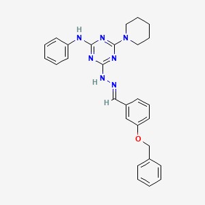 3-(benzyloxy)benzaldehyde [4-anilino-6-(1-piperidinyl)-1,3,5-triazin-2-yl]hydrazone