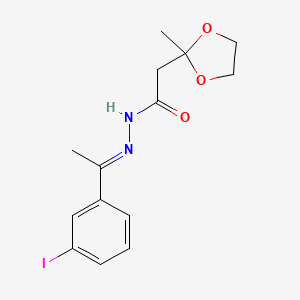 molecular formula C14H17IN2O3 B3863045 N'-[1-(3-iodophenyl)ethylidene]-2-(2-methyl-1,3-dioxolan-2-yl)acetohydrazide 