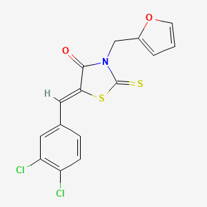 molecular formula C15H9Cl2NO2S2 B3863048 5-(3,4-dichlorobenzylidene)-3-(2-furylmethyl)-2-thioxo-1,3-thiazolidin-4-one 