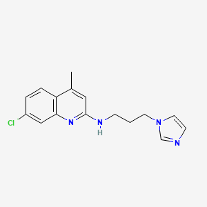 molecular formula C16H17ClN4 B3863055 7-chloro-N-[3-(1H-imidazol-1-yl)propyl]-4-methyl-2-quinolinamine 