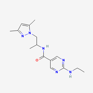 molecular formula C15H22N6O B3863057 N-[2-(3,5-dimethyl-1H-pyrazol-1-yl)-1-methylethyl]-2-(ethylamino)pyrimidine-5-carboxamide 