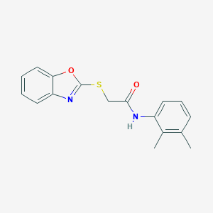molecular formula C17H16N2O2S B386306 2-(1,3-benzoxazol-2-ylsulfanyl)-N-(2,3-dimethylphenyl)acetamide CAS No. 386764-31-4