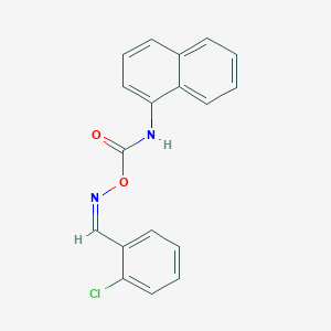 molecular formula C18H13ClN2O2 B3863086 2-chlorobenzaldehyde O-[(1-naphthylamino)carbonyl]oxime 