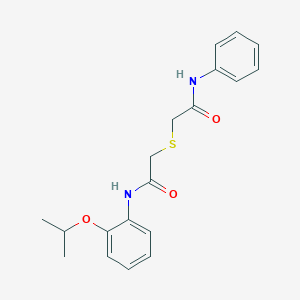 molecular formula C19H22N2O3S B386309 N-(2-Isopropoxy-phenyl)-2-phenylcarbamoylmethylsulfanyl-acetamide 