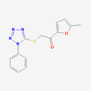 B386310 1-(5-Methylfuran-2-yl)-2-(1-phenyltetrazol-5-yl)sulfanylethanone CAS No. 327084-08-2