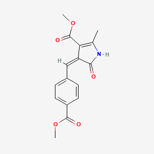 molecular formula C16H15NO5 B3863102 methyl 4-[4-(methoxycarbonyl)benzylidene]-2-methyl-5-oxo-4,5-dihydro-1H-pyrrole-3-carboxylate 