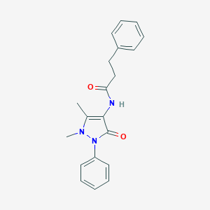 molecular formula C20H21N3O2 B386312 N-(1,5-Dimethyl-3-oxo-2-phenyl-2,3-dihydro-1H-pyrazol-4-yl)-3-phenylpropanamide CAS No. 324775-87-3