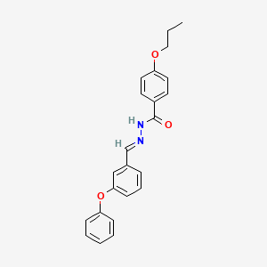 molecular formula C23H22N2O3 B3863125 N'-(3-phenoxybenzylidene)-4-propoxybenzohydrazide 