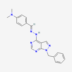 molecular formula C21H21N7 B3863127 4-(dimethylamino)benzaldehyde (1-benzyl-1H-pyrazolo[3,4-d]pyrimidin-4-yl)hydrazone 