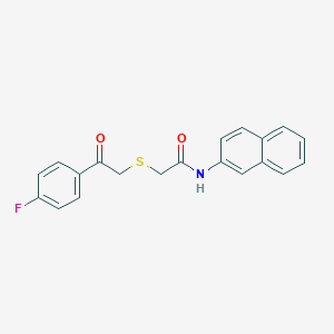molecular formula C20H16FNO2S B386313 2-{[2-(4-fluorophenyl)-2-oxoethyl]sulfanyl}-N-(2-naphthyl)acetamide 