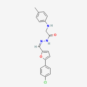 molecular formula C20H18ClN3O2 B3863212 N'-{[5-(4-chlorophenyl)-2-furyl]methylene}-2-[(4-methylphenyl)amino]acetohydrazide 