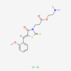 molecular formula C18H23ClN2O4S2 B3863220 2-(dimethylamino)ethyl 3-[5-(2-methoxybenzylidene)-4-oxo-2-thioxo-1,3-thiazolidin-3-yl]propanoate hydrochloride 