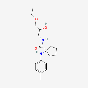 molecular formula C18H28N2O3 B3863226 N-(3-ethoxy-2-hydroxypropyl)-1-[(4-methylphenyl)amino]cyclopentanecarboxamide 