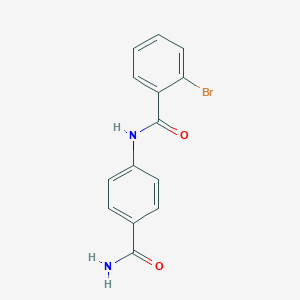 molecular formula C14H11BrN2O2 B386324 2-bromo-N-(4-carbamoylphenyl)benzamide 
