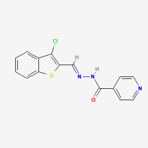 molecular formula C15H10ClN3OS B3863250 N'-[(3-chloro-1-benzothien-2-yl)methylene]isonicotinohydrazide 