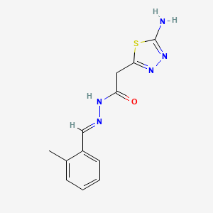 molecular formula C12H13N5OS B3863269 2-(5-amino-1,3,4-thiadiazol-2-yl)-N'-(2-methylbenzylidene)acetohydrazide 