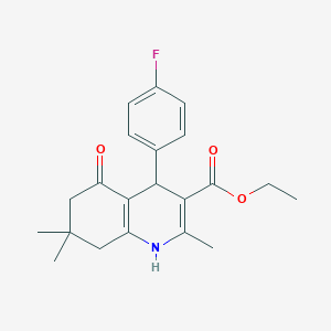 molecular formula C21H24FNO3 B386329 Ethyl 4-(4-fluorophenyl)-2,7,7-trimethyl-5-oxo-1,4,5,6,7,8-hexahydroquinoline-3-carboxylate 