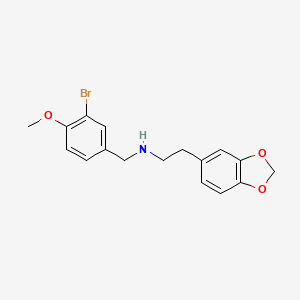 molecular formula C17H18BrNO3 B3863300 2-(1,3-benzodioxol-5-yl)-N-(3-bromo-4-methoxybenzyl)ethanamine 
