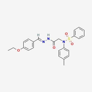 molecular formula C24H25N3O4S B3863310 N-{2-[2-(4-ethoxybenzylidene)hydrazino]-2-oxoethyl}-N-(4-methylphenyl)benzenesulfonamide 