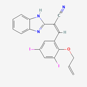 molecular formula C19H13I2N3O B3863313 3-[2-(allyloxy)-3,5-diiodophenyl]-2-(1H-benzimidazol-2-yl)acrylonitrile 