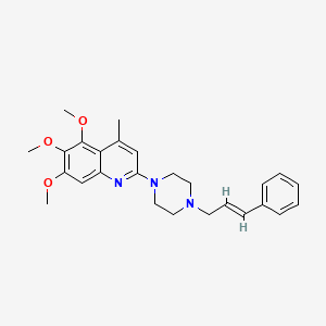 molecular formula C26H31N3O3 B3863332 5,6,7-trimethoxy-4-methyl-2-[4-(3-phenyl-2-propen-1-yl)-1-piperazinyl]quinoline 