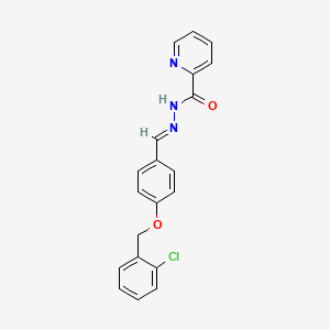 molecular formula C20H16ClN3O2 B3863334 N'-{4-[(2-chlorobenzyl)oxy]benzylidene}-2-pyridinecarbohydrazide 