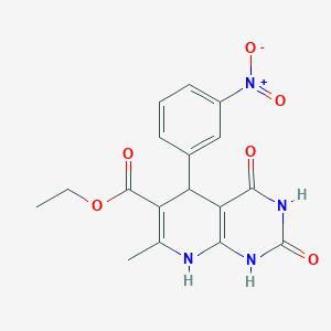 molecular formula C17H16N4O6 B3863344 ethyl 7-methyl-5-(3-nitrophenyl)-2,4-dioxo-1,2,3,4,5,8-hexahydropyrido[2,3-d]pyrimidine-6-carboxylate 