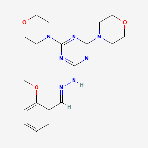 molecular formula C19H25N7O3 B3863374 2-methoxybenzaldehyde (4,6-di-4-morpholinyl-1,3,5-triazin-2-yl)hydrazone 