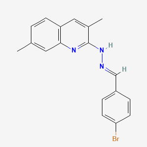 molecular formula C18H16BrN3 B3863395 4-bromobenzaldehyde (3,7-dimethyl-2-quinolinyl)hydrazone 