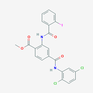 molecular formula C22H15Cl2IN2O4 B386340 Methyl 4-[(2,5-dichloroanilino)carbonyl]-2-[(2-iodobenzoyl)amino]benzoate 