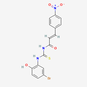 molecular formula C16H12BrN3O4S B3863401 N-{[(5-bromo-2-hydroxyphenyl)amino]carbonothioyl}-3-(4-nitrophenyl)acrylamide 