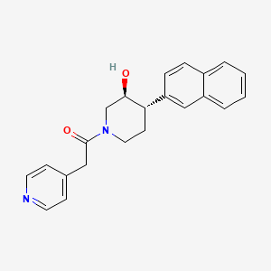 molecular formula C22H22N2O2 B3863404 (3S*,4S*)-4-(2-naphthyl)-1-(pyridin-4-ylacetyl)piperidin-3-ol 