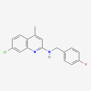 molecular formula C17H14ClFN2 B3863435 7-chloro-N-(4-fluorobenzyl)-4-methyl-2-quinolinamine 