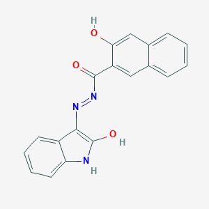 molecular formula C19H13N3O3 B386344 3-hydroxy-N'-(2-oxo-1,2-dihydro-3H-indol-3-ylidene)-2-naphthohydrazide CAS No. 80571-75-1