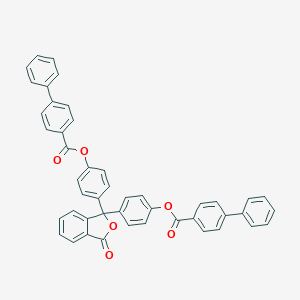 molecular formula C46H30O6 B386345 4-(1-{4-[([1,1'-Biphenyl]-4-ylcarbonyl)oxy]phenyl}-3-oxo-1,3-dihydro-2-benzofuran-1-yl)phenyl [1,1'-biphenyl]-4-carboxylate 