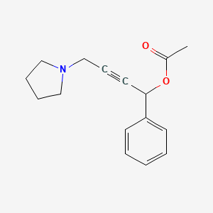molecular formula C16H19NO2 B3863462 1-phenyl-4-(1-pyrrolidinyl)-2-butyn-1-yl acetate 