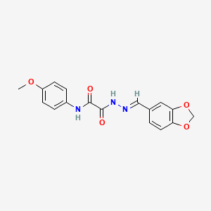molecular formula C17H15N3O5 B3863465 2-[2-(1,3-benzodioxol-5-ylmethylene)hydrazino]-N-(4-methoxyphenyl)-2-oxoacetamide 