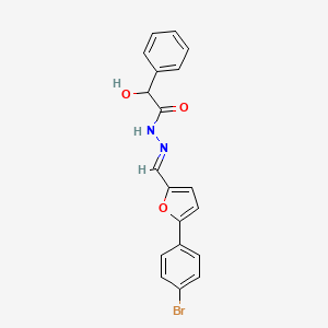 molecular formula C19H15BrN2O3 B3863511 N'-{[5-(4-bromophenyl)-2-furyl]methylene}-2-hydroxy-2-phenylacetohydrazide 